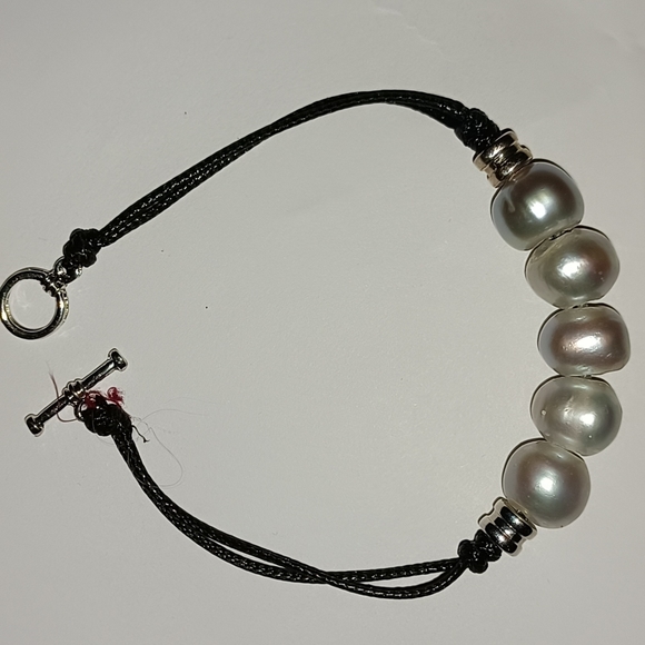 NATURAL FRESHWATER PEARL BEADS TOGGLE BRACELET - Picture 4 of 4
